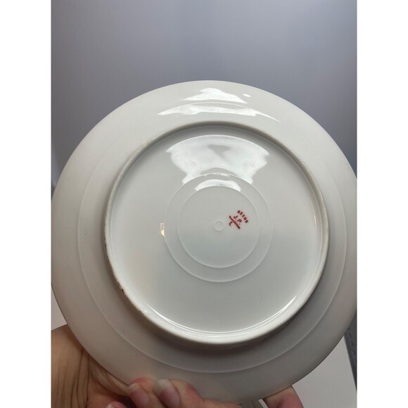 5 Antique Limoges SALAD Plates Yellow Flowers GOLD Edge 7" (Jean Pouyant) - Picture 13 of 14